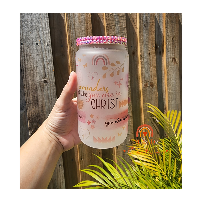 Reminders 16oz Glass cup