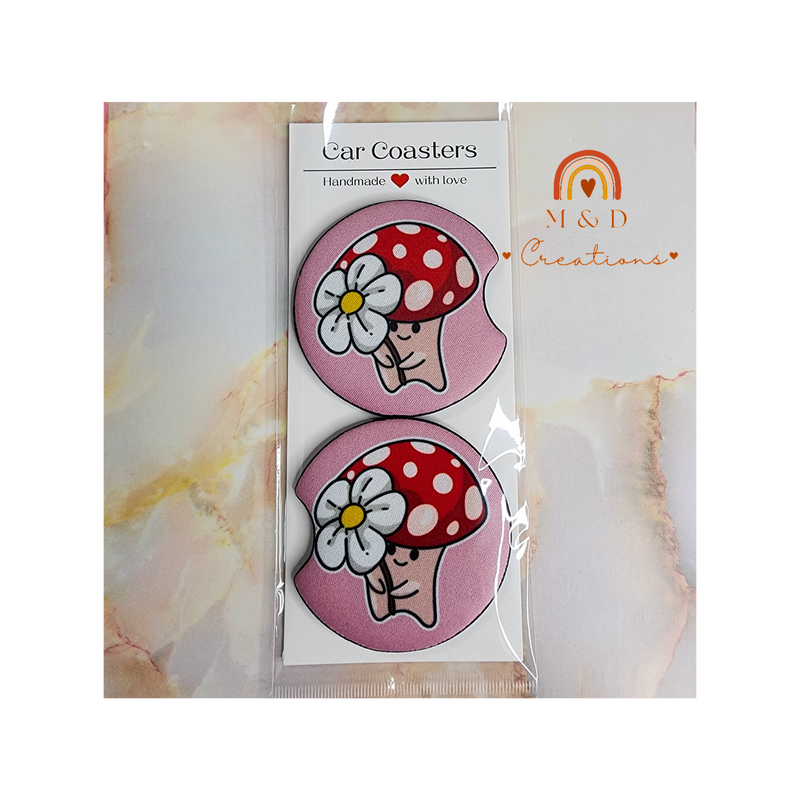 Mushroom Flower Power Coasters