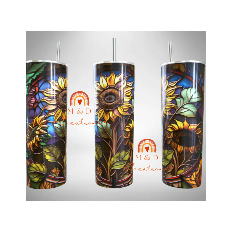 Stained Glass Sunflower 20oz Tumbler